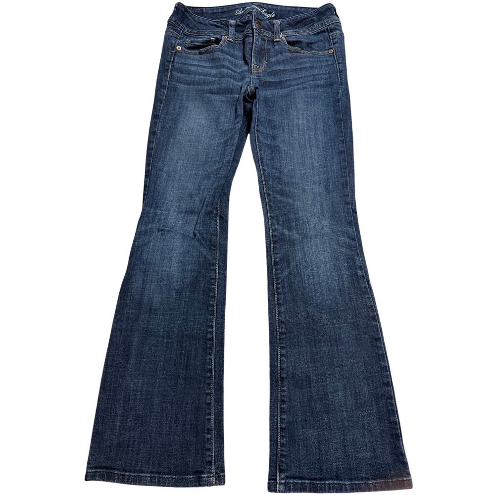 American Eagle Kick Boot Cut Jeans Women's Size 4 Short Blue Stretch 6186922731